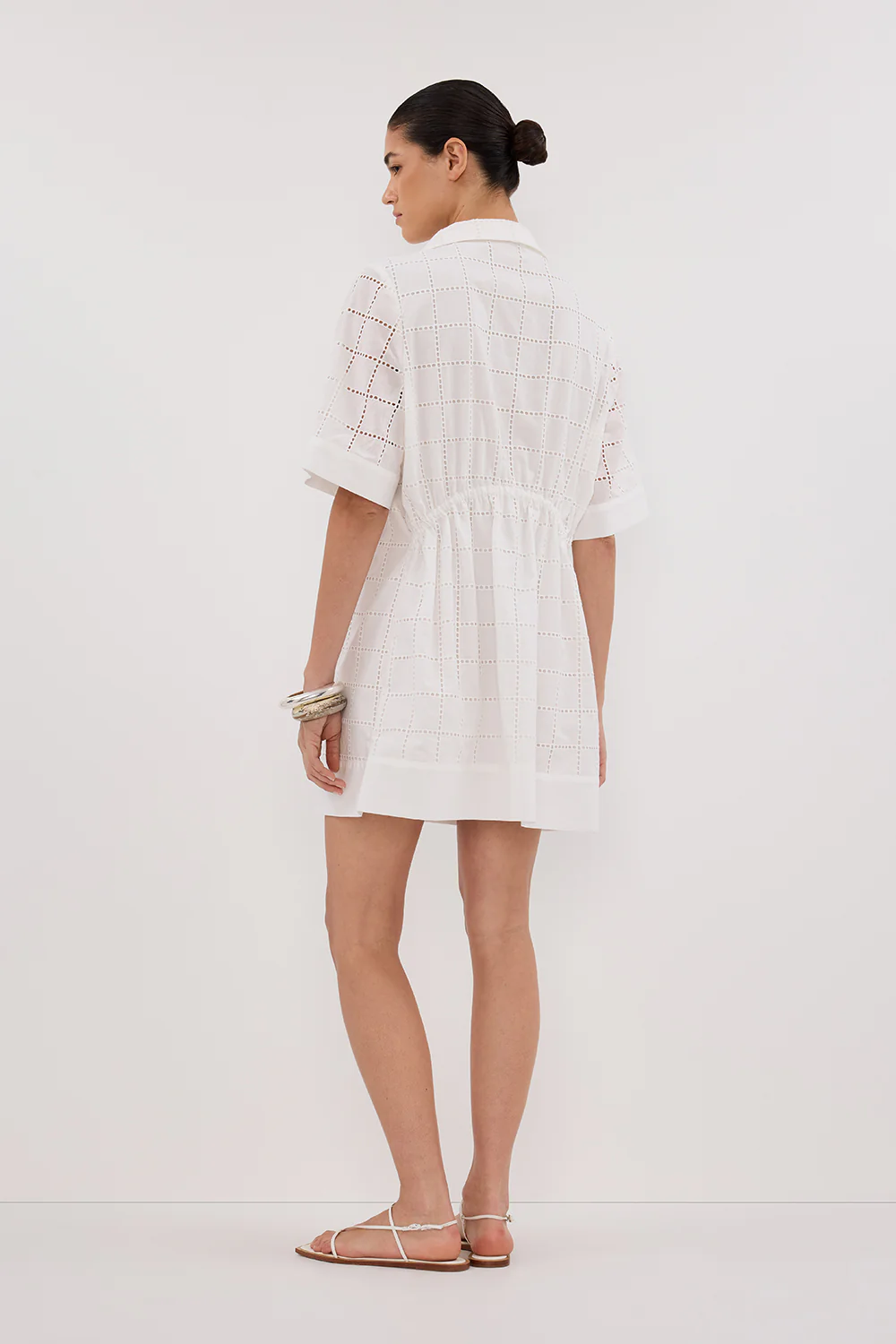 OWEN WHITE SLEEVED BRODERIE MINI DRESS - Image 4