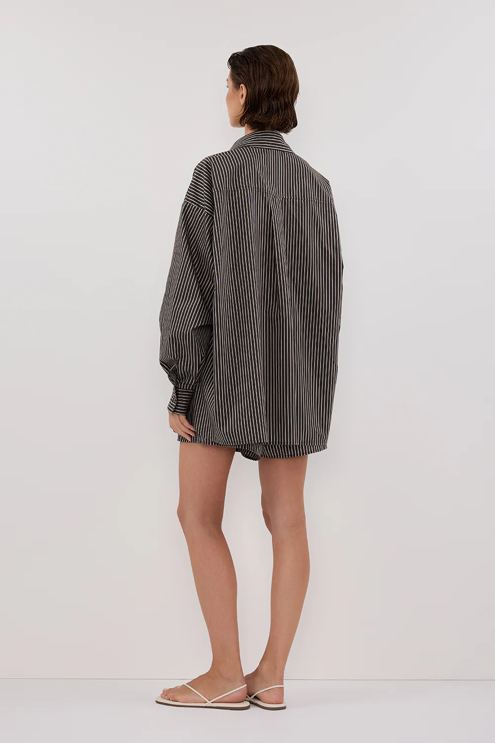 PALMA BITTER CHOC OVERSIZED SILK BLEND SHIRT - Image 4