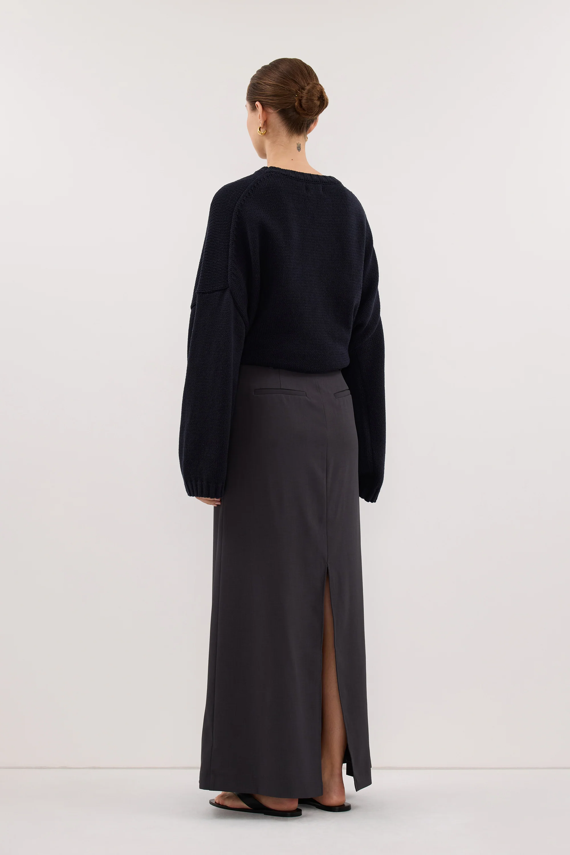 PARKER GREY TAILORED MAXI SKIRT - Image 5