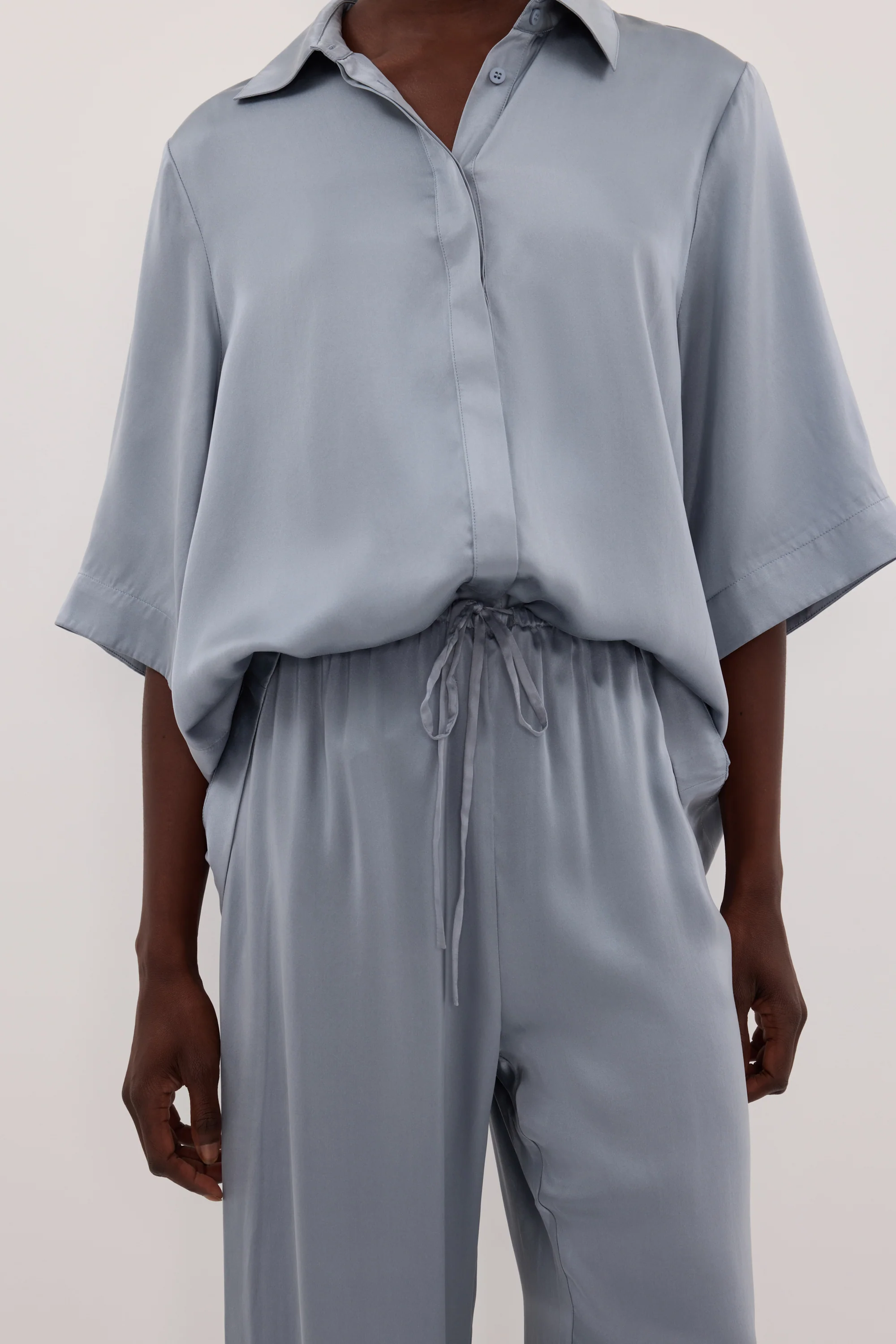 PERCY DUSTY BLUE SILK PANT - Image 6