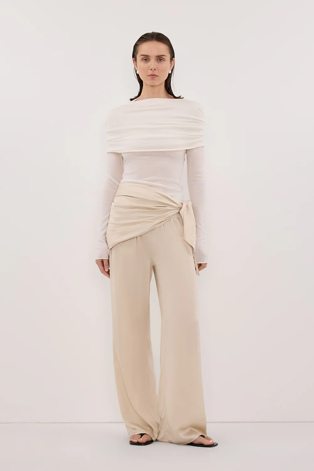 PERCY SANDSTONE SILK SCARF TOP - Image 6