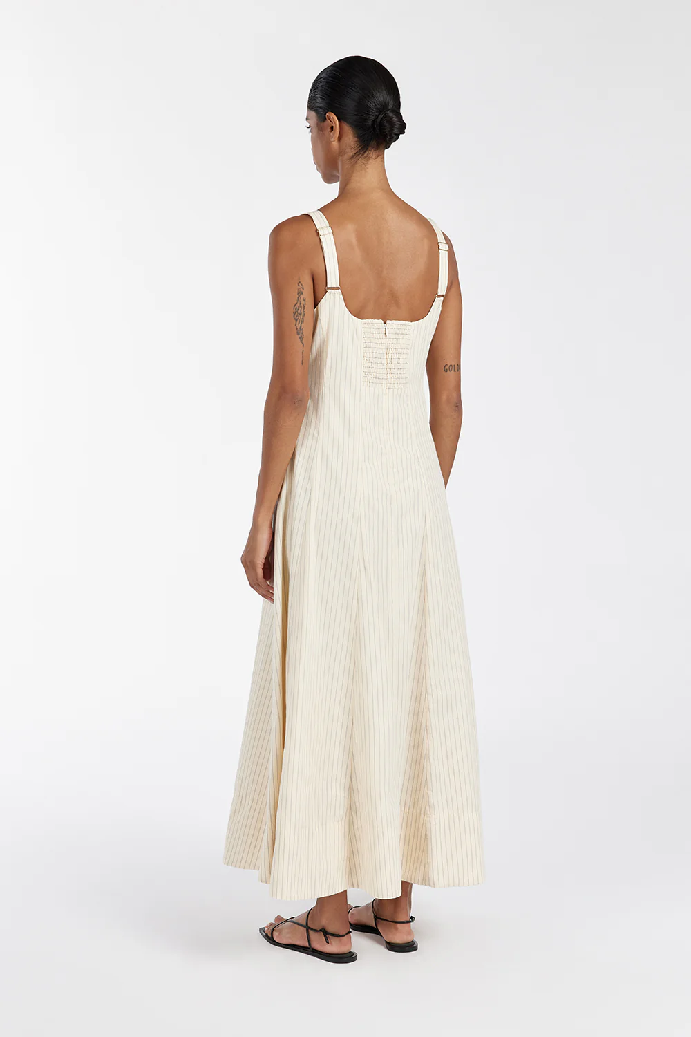 RILEY CREAM STRIPE MIDI DRESS - Image 4