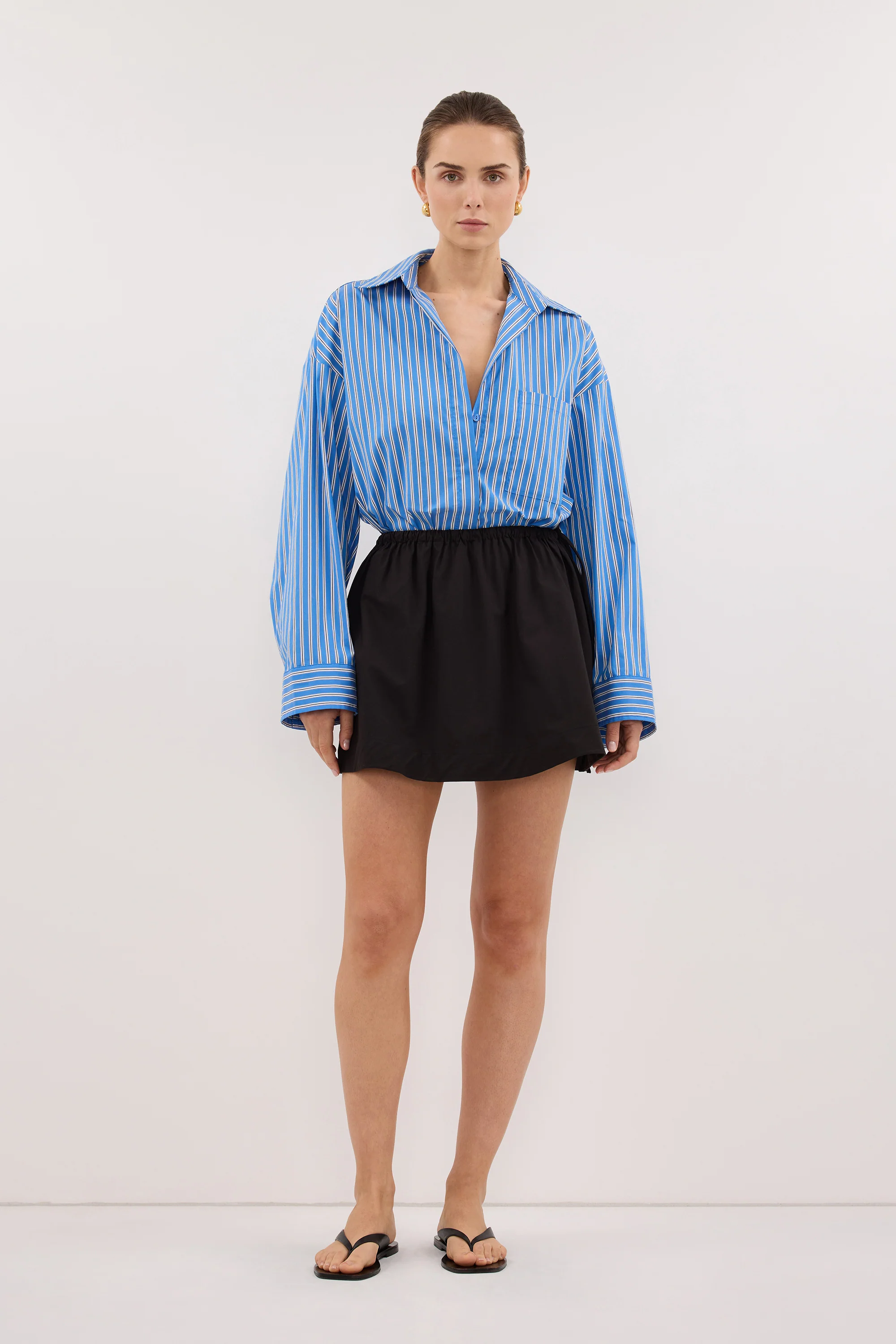 ROMI BLACK COTTON MINI SKIRT
