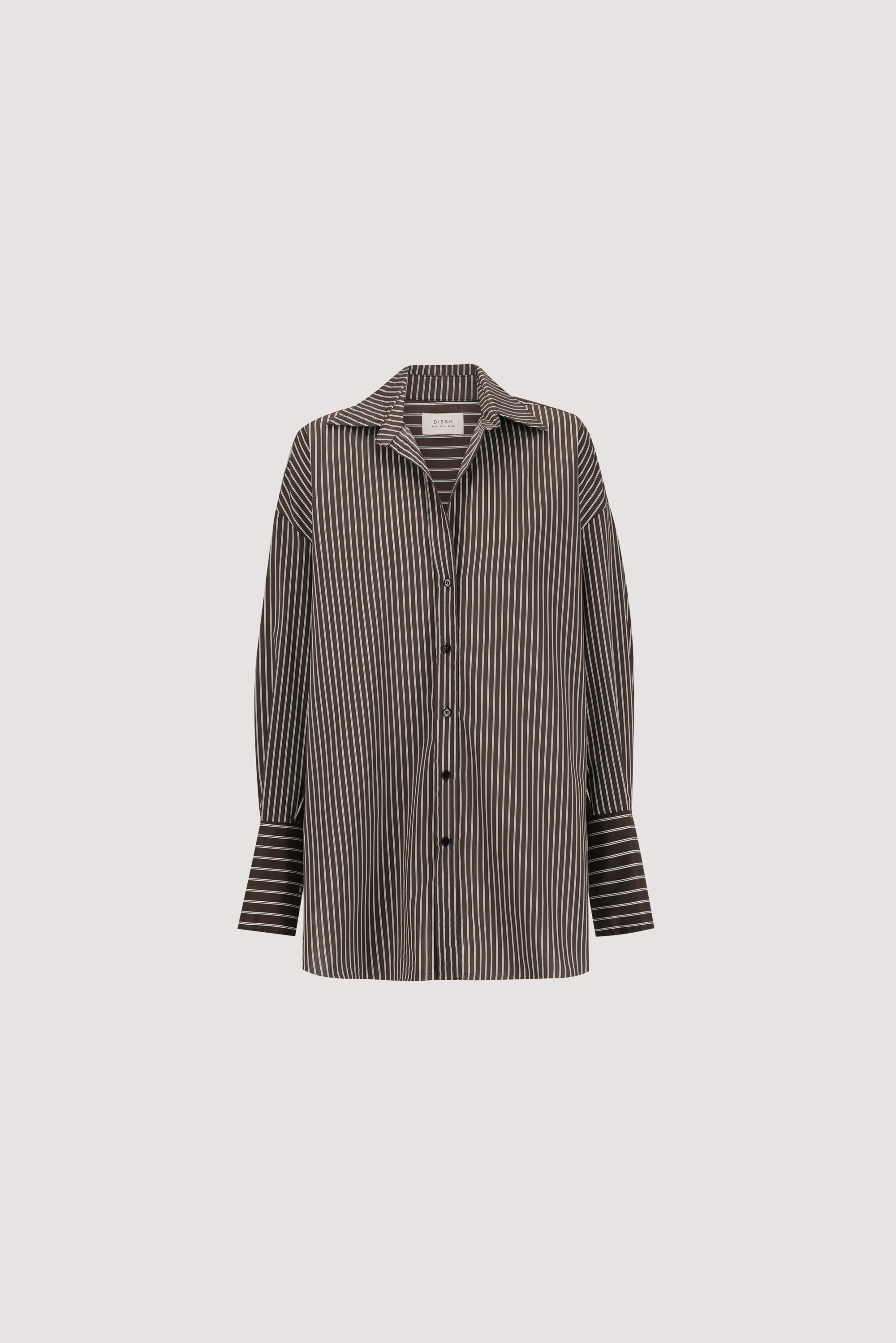 SABLE OVERSIZED BITTER CHOC SILK BLEND SHIRT - Image 9
