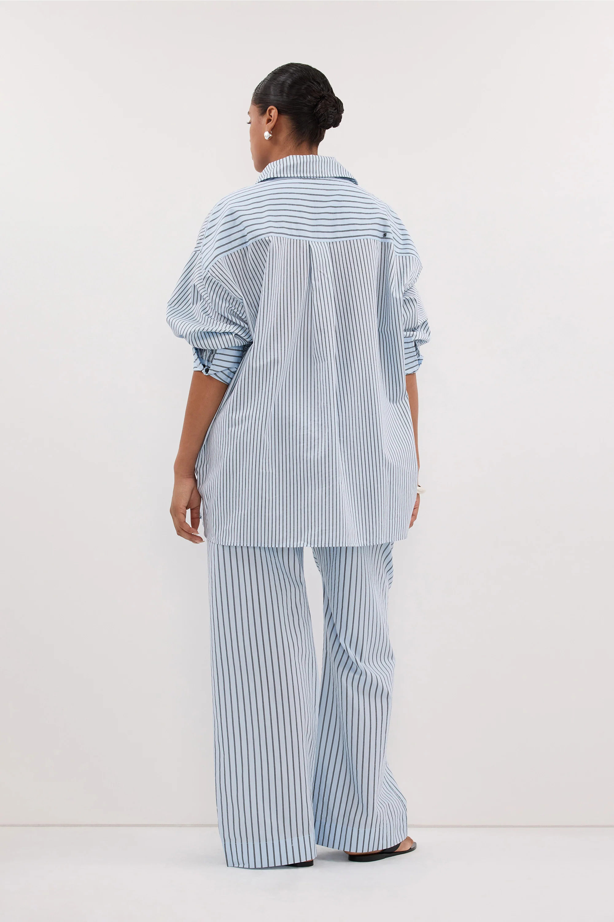 SABLE ICE BLUE OVERSIZED SILK BLEND SHIRT - Image 7