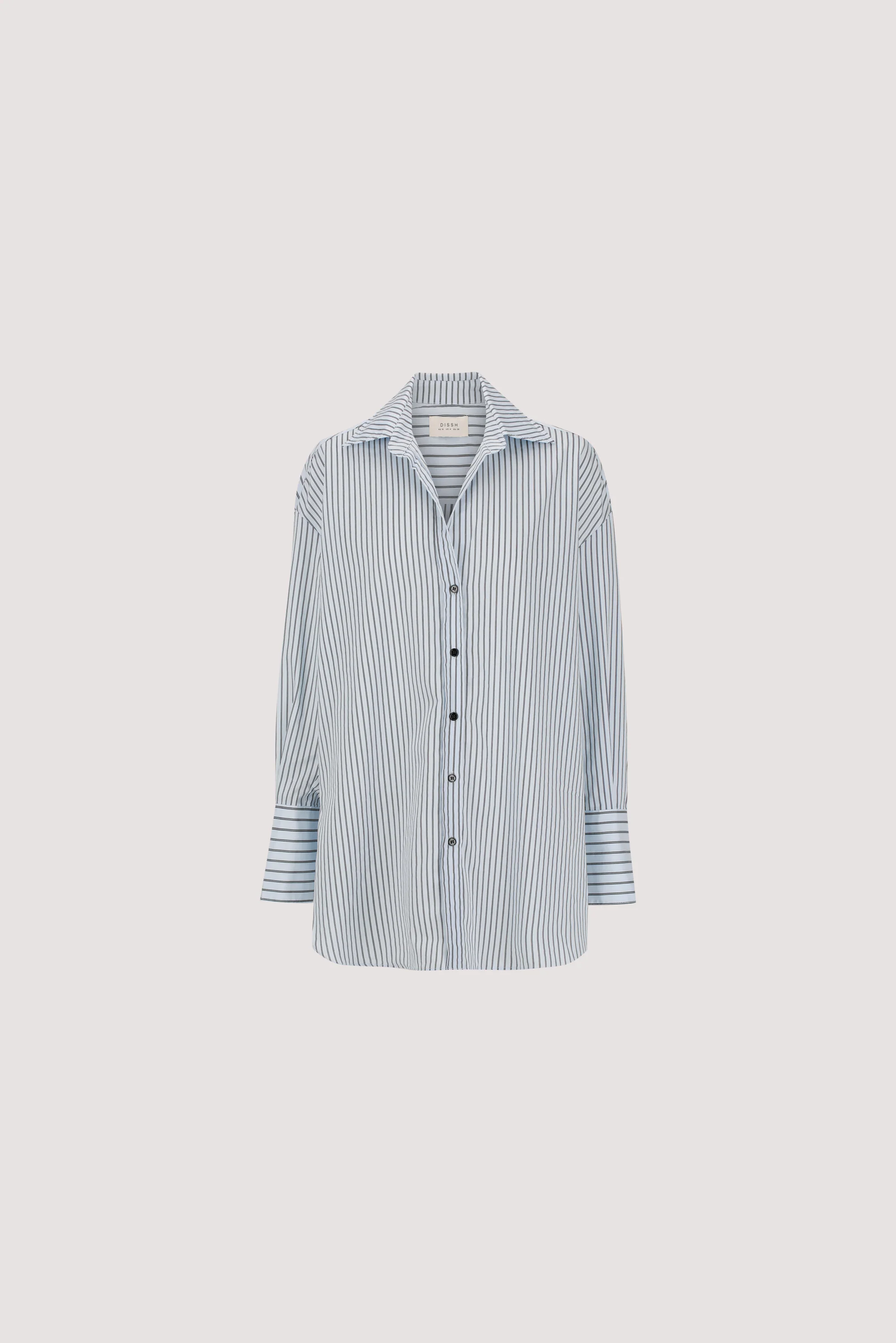 SABLE ICE BLUE OVERSIZED SILK BLEND SHIRT - Image 8