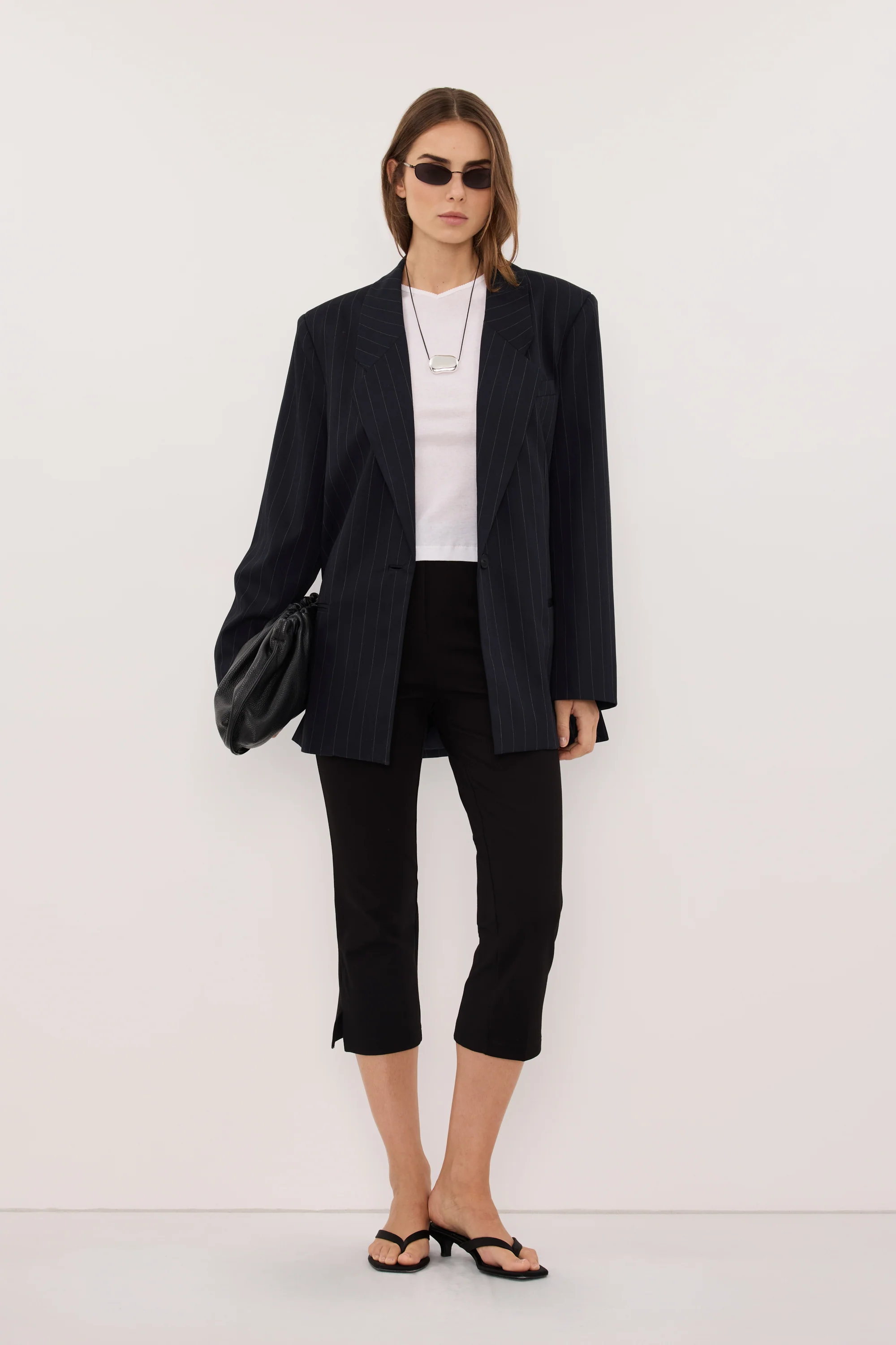 SIAN INK PINSTRIPE OVERSIZED BLAZER - Image 3
