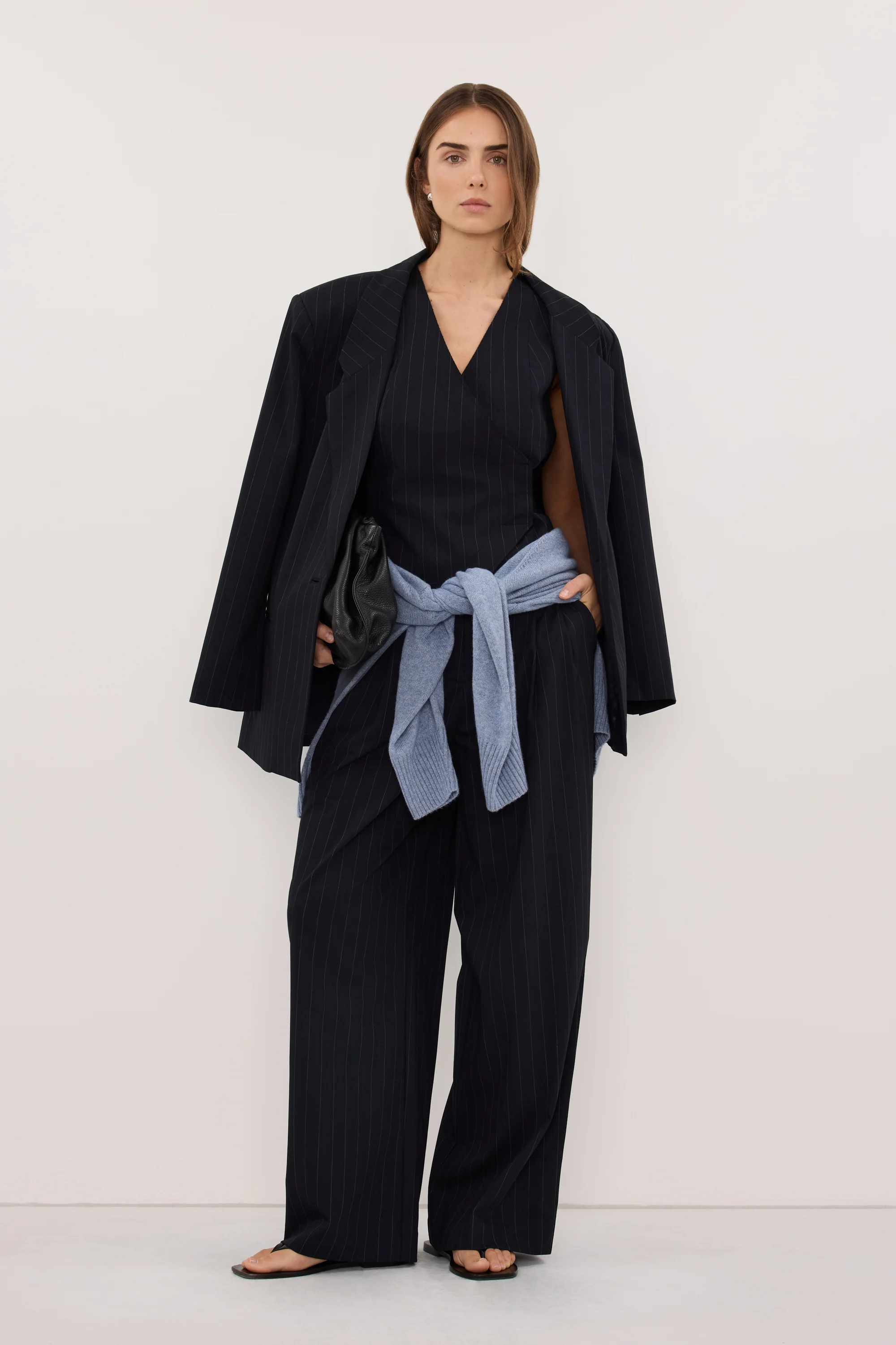 SIAN INK PINSTRIPE OVERSIZED BLAZER - Image 7