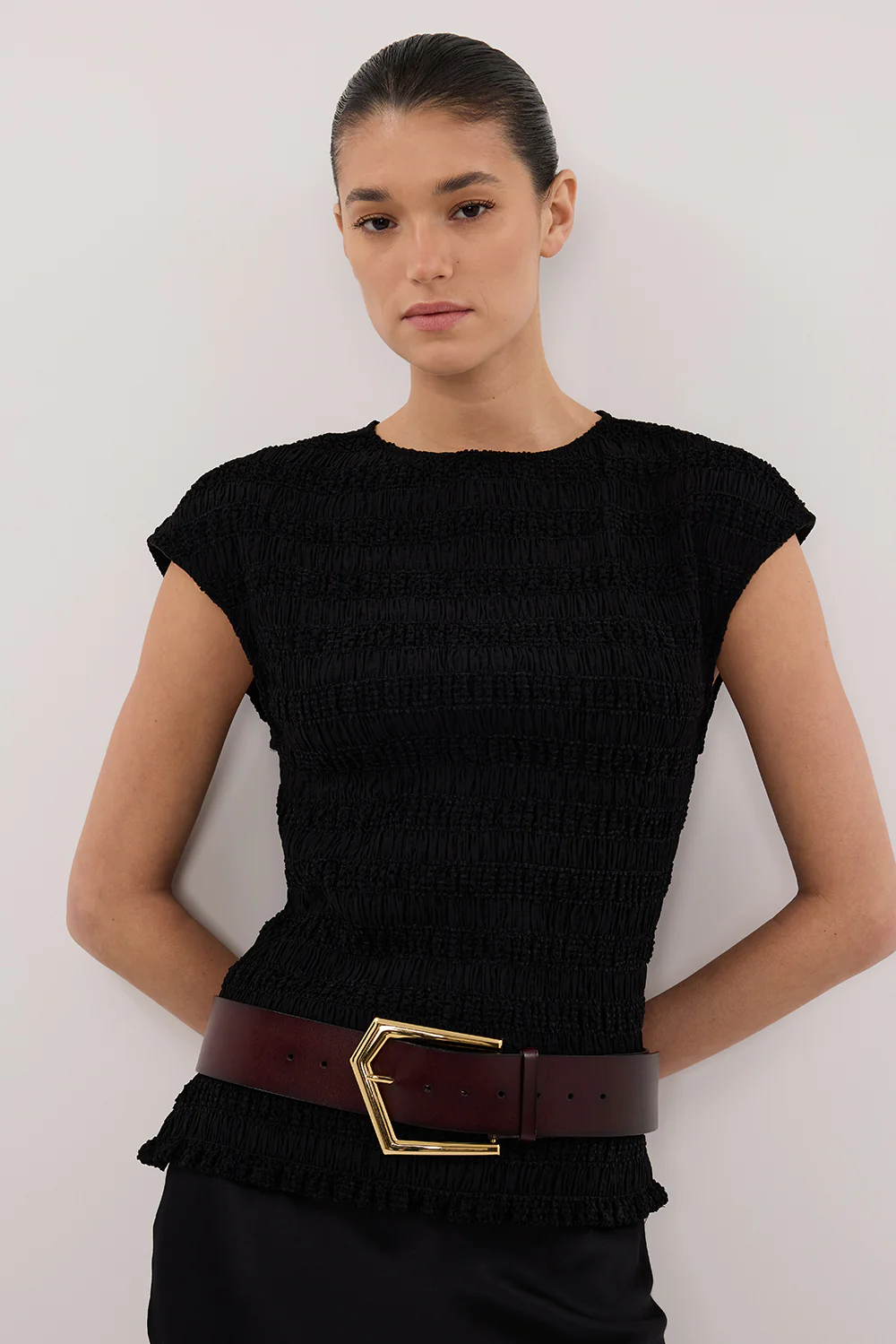 SIERRA BLACK TEXTURED TOP - Image 2