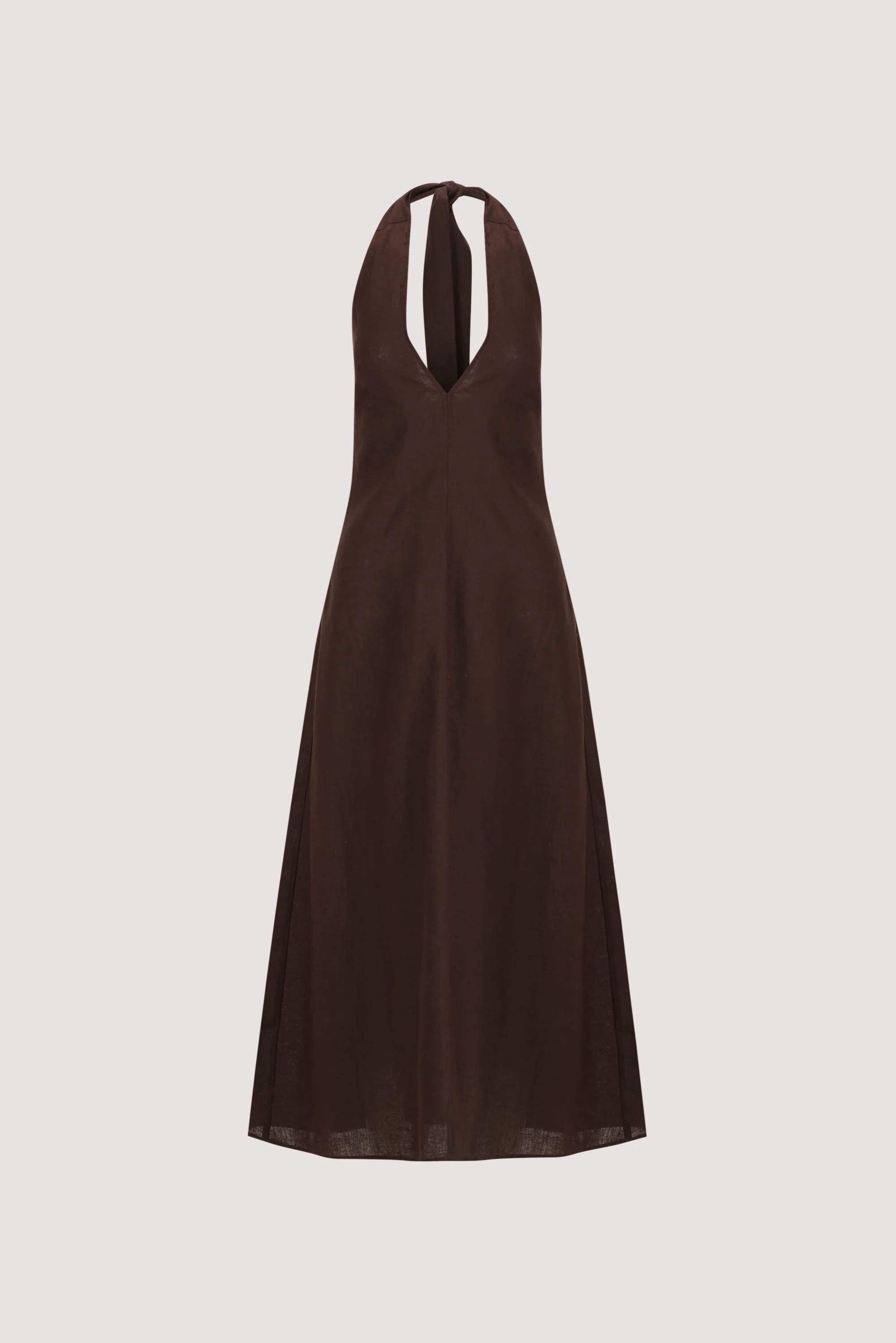 SKY BURNT CHOC LINEN MIDI DRESS - Image 7