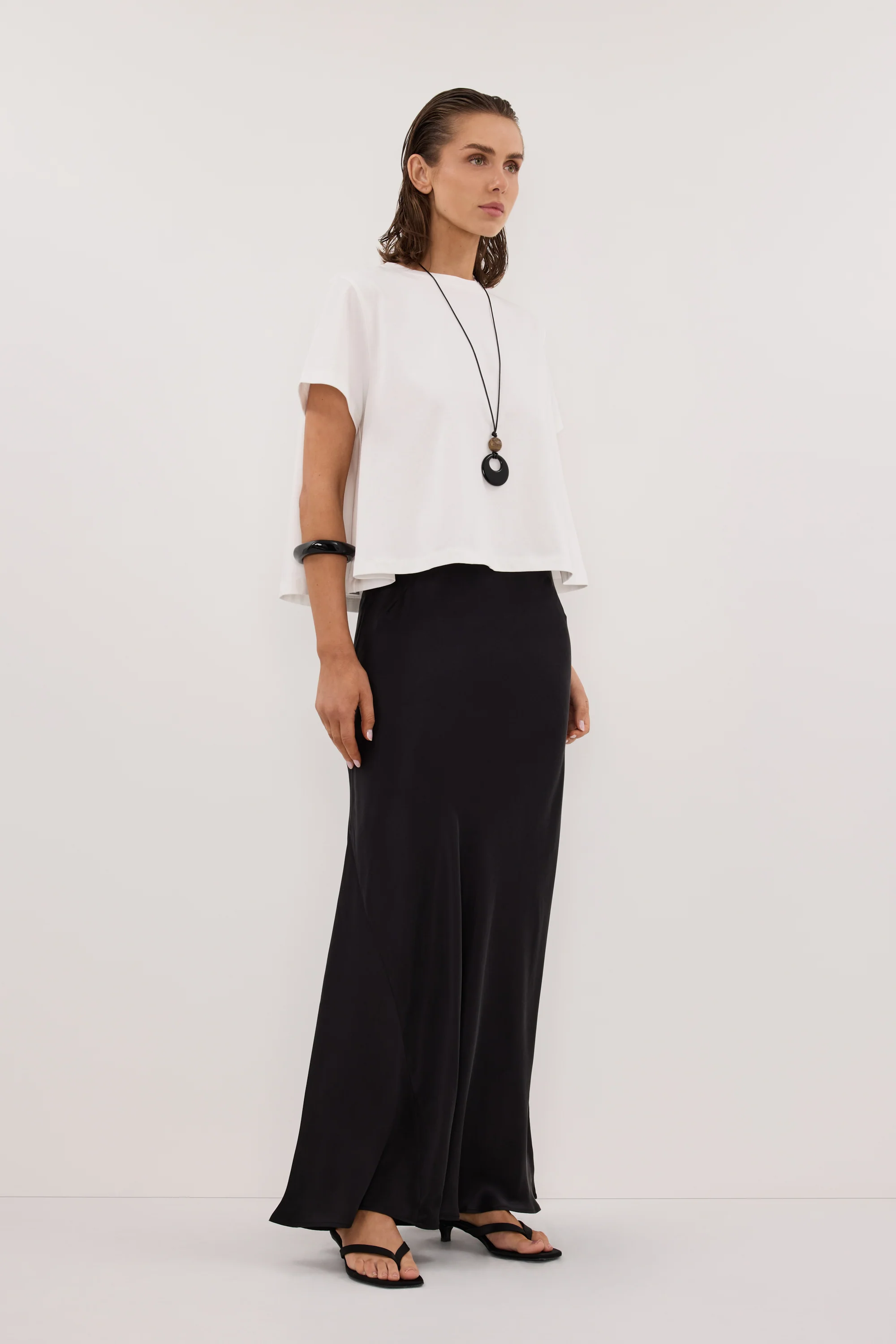 TATUM WHITE SHORT COTTON SLEEVE TEE - Image 3