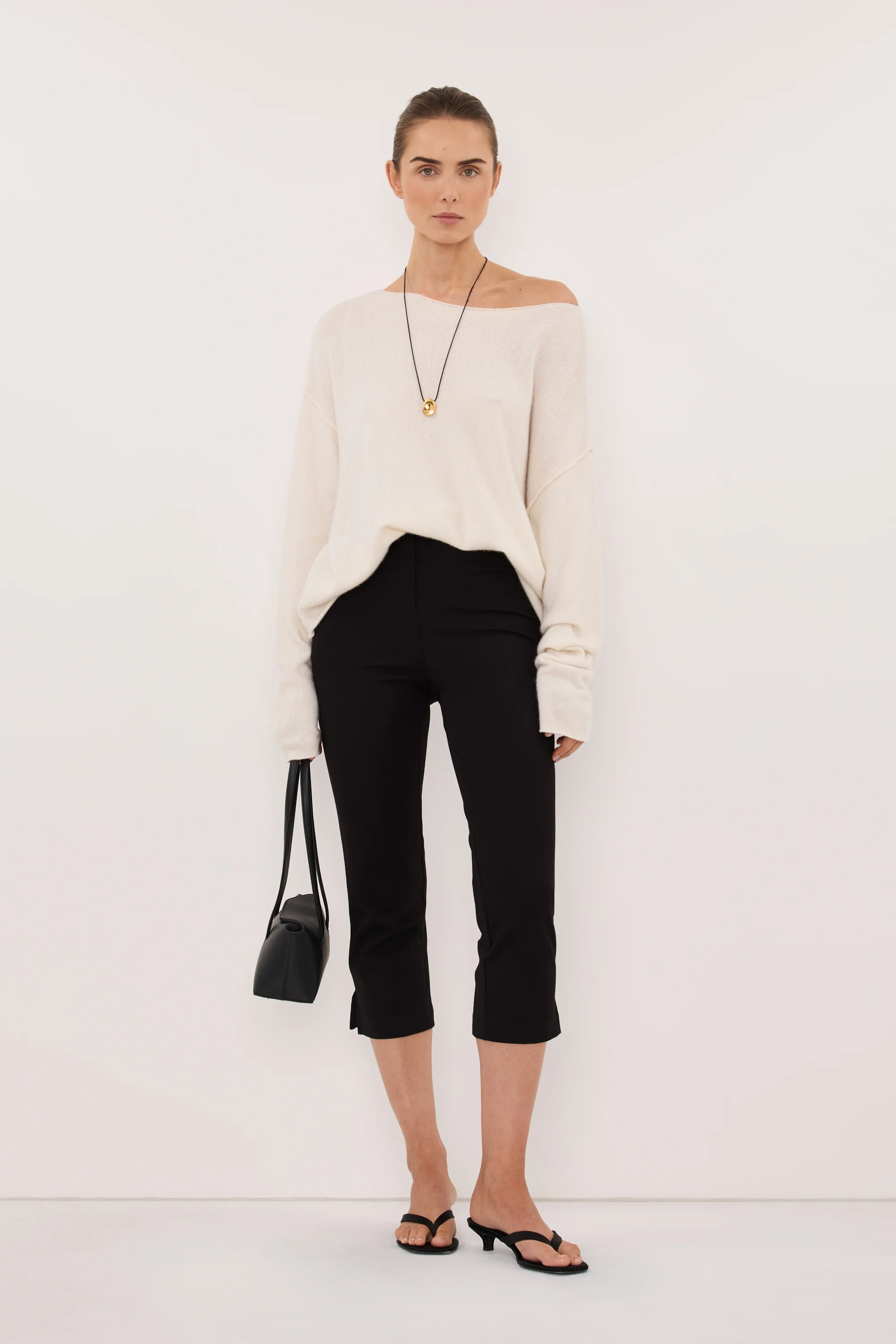 TESS IVORY BOATNECK KNIT JUMPER