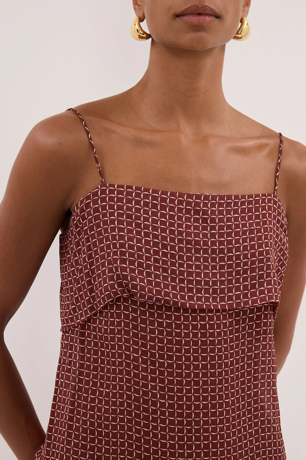 TIA SAHARA SLEEVELESS MICRO CHECK CAMI TOP - Image 5