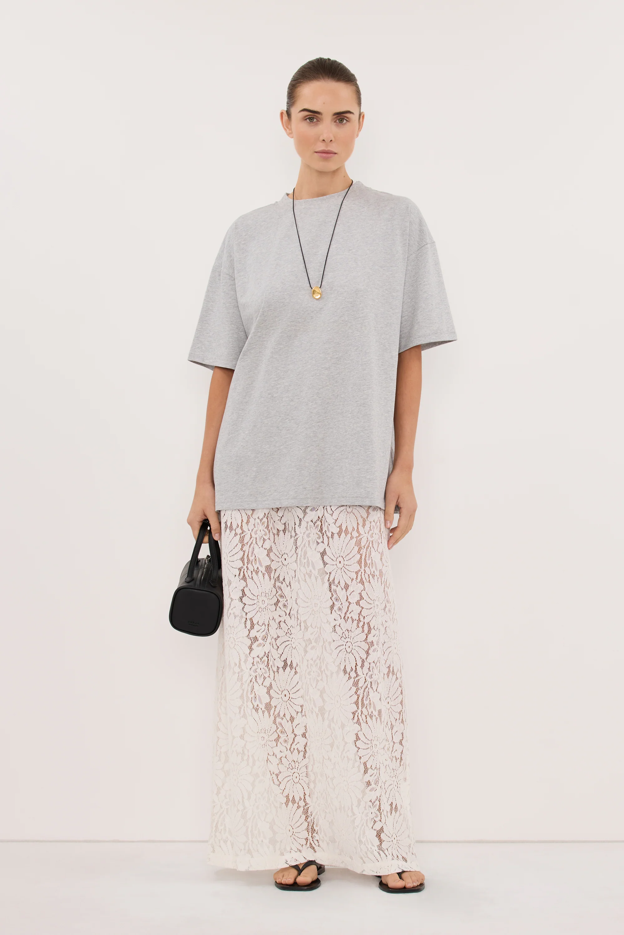 TYRA SILVER MARLE BOYFRIEND TEE