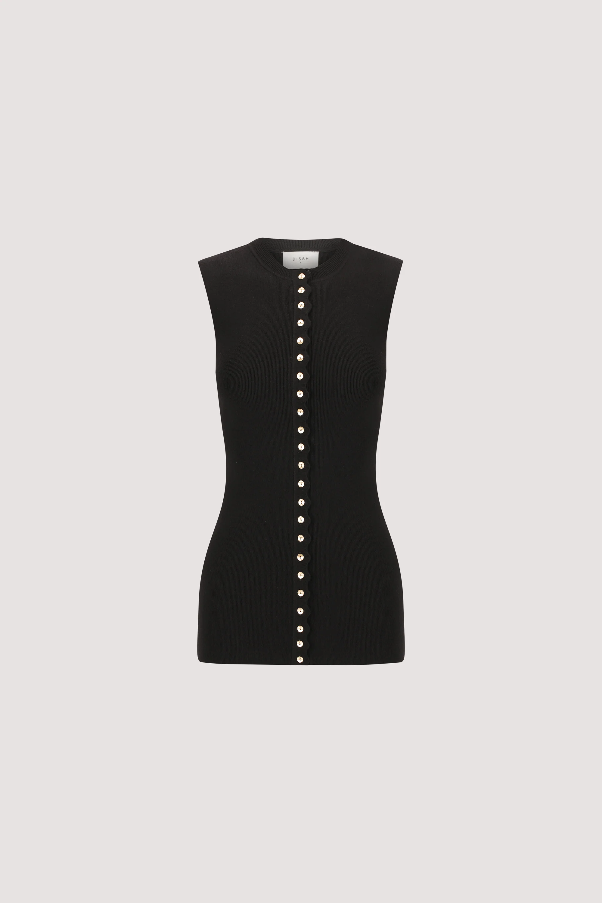 ZOE BLACK SCALLOPED KNIT VEST - Image 6